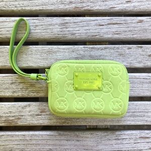 MK Michael Kors Lime Neoprene Wallet